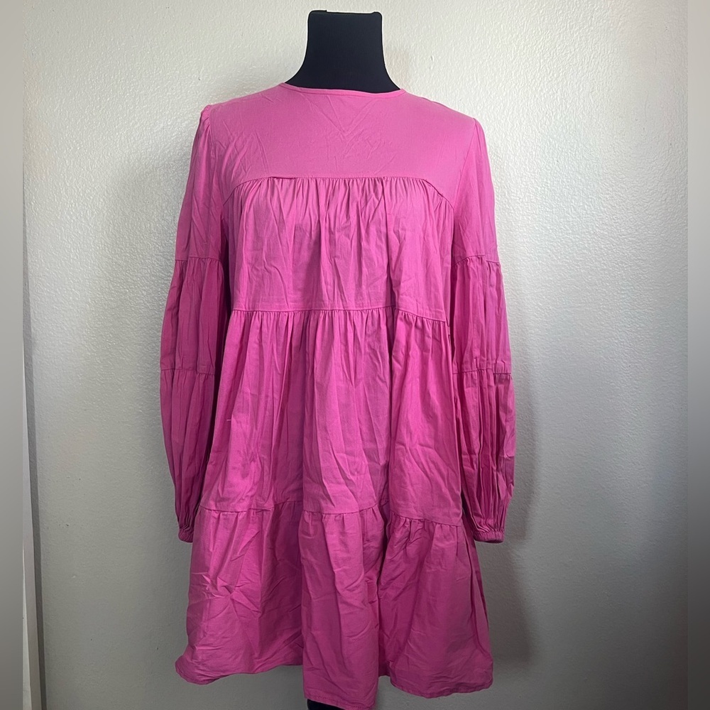 Secular XS Bright Pink Tiered Babydoll Mini Dress‎ - Excellent Condition